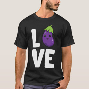 Eu Amo Berinjela Jardim de Legumes Camisa Divertid