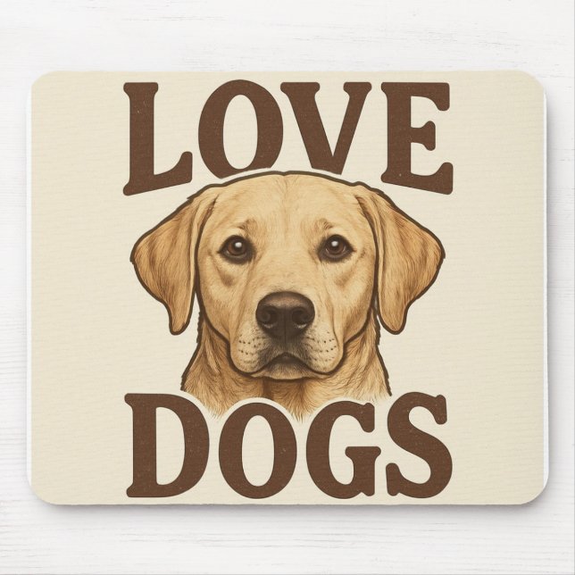 Eu Amo Cachorros Mouse Pad (Frente)