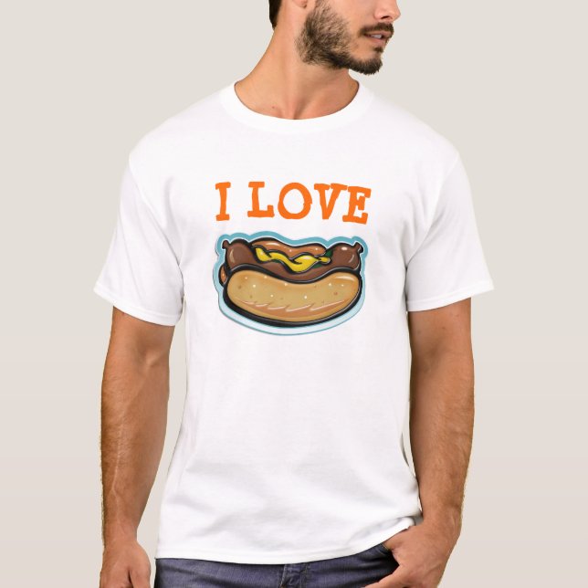 Eu amo cachorros quentes - t-shirt (Frente)