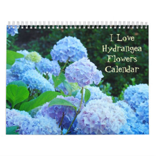 Eu Amo Calendário de Flores de Hortênsias Presente