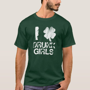 Eu amo camisa bêbeda do trevo das meninas