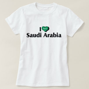 Eu Amo Camisa De Bandeira Da Arábia Saudita
