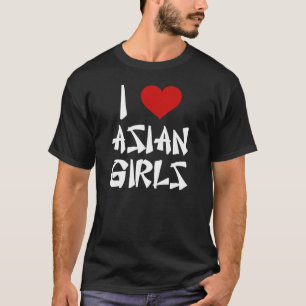 Eu Amo Camisa De Meninas Asiáticas