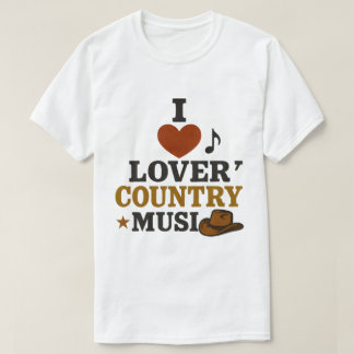 Eu amo camiseta branca Country Music