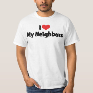 Eu Amo Camiseta Coração Vermelho Meus Vizinhos