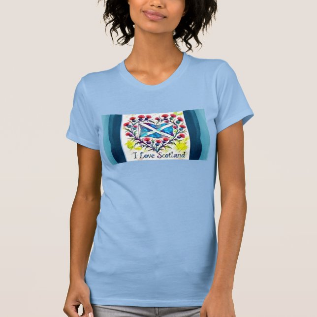 Eu amo camiseta da bandeira da Escócia (Frente)