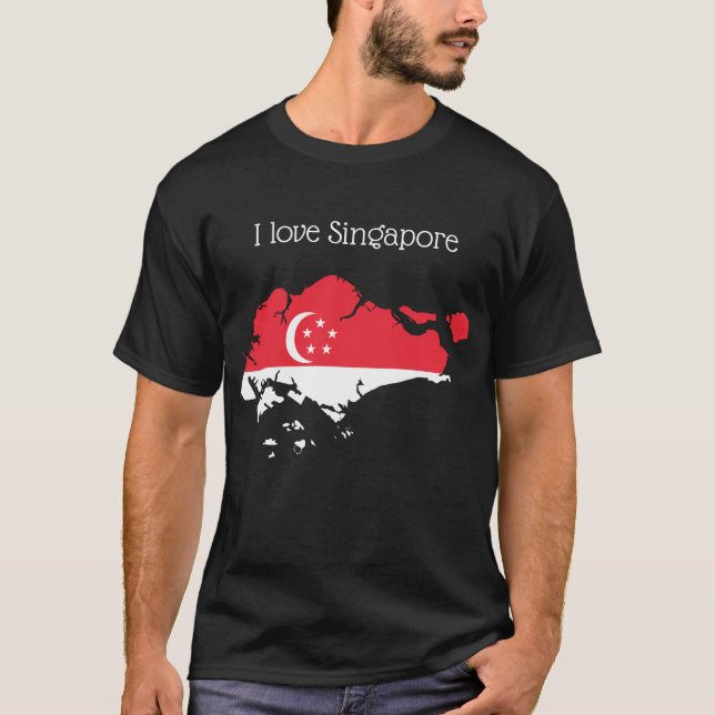 Eu amo camiseta de Singapura (Frente)