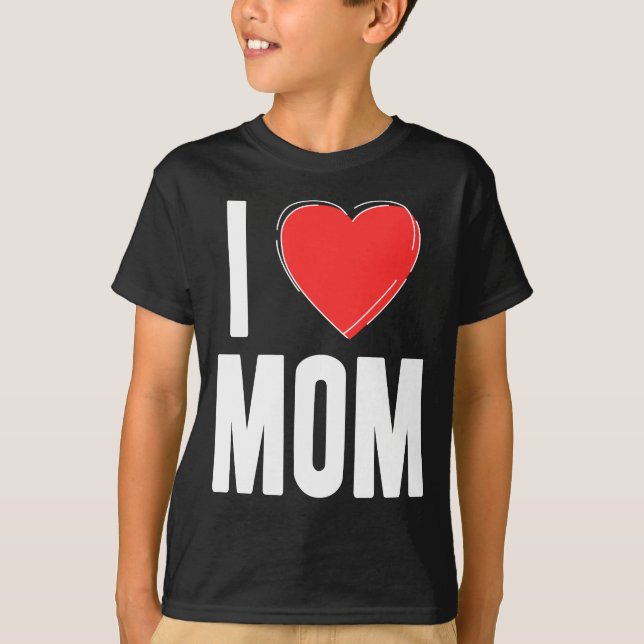 Eu Amo Camiseta Infantil da Mamãe – Cute & Simples (Frente)