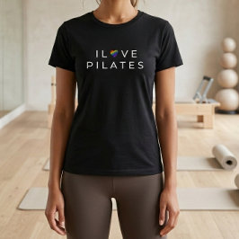 Eu Amo Camiseta Minimalista de Treino de Pilates c