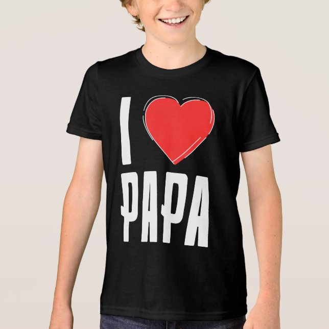 Eu Amo Camiseta PAPA Kids – Presente Doce do Dia d (Frente)