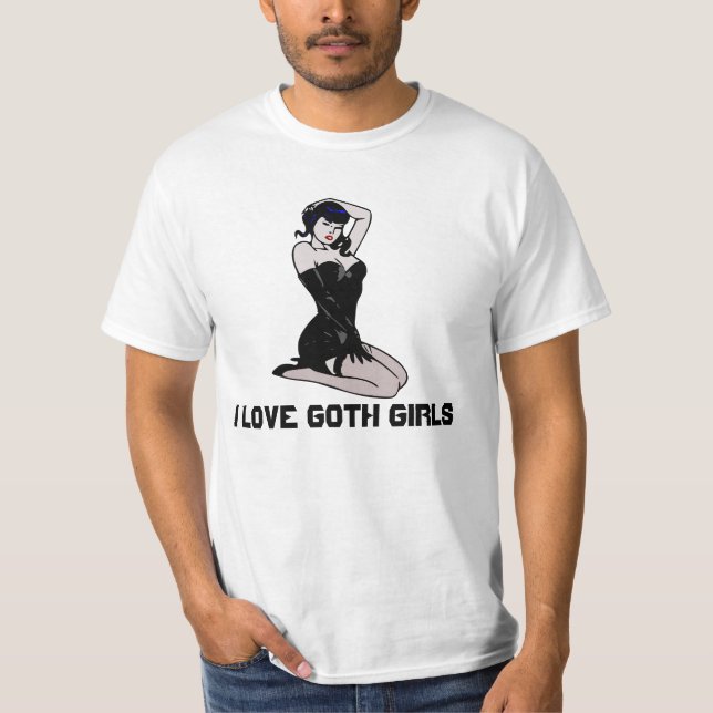 Eu amo Camisetas de Garotas Goth (Frente)