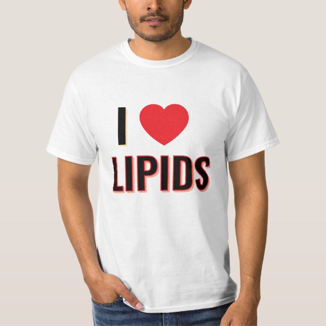 Eu amo camisetas de lipídios (Frente)
