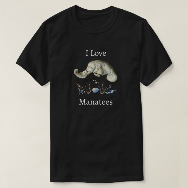Eu Amo Camisetas De Manatins (Frente do Design)
