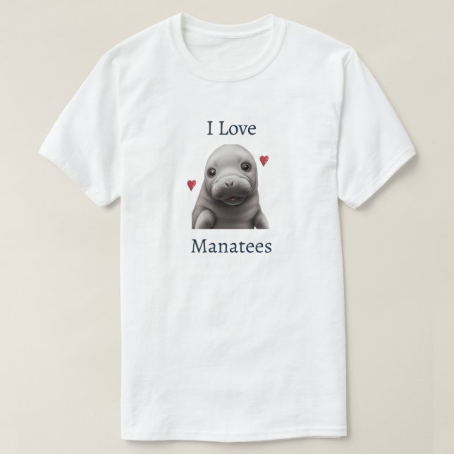Eu Amo Camisetas De Manatins (Frente do Design)