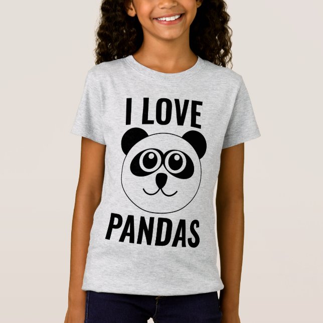 EU AMO CAMISETAS DE URSOS PANDA PARA CRIANÇAS MENI (Frente)