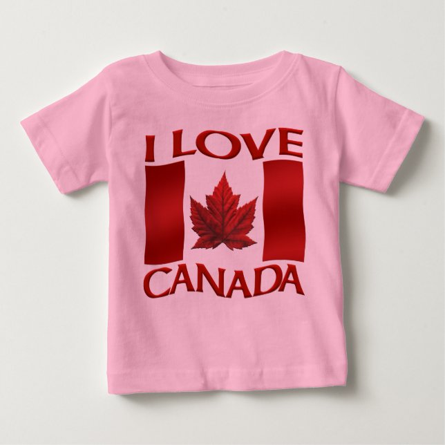Eu Amo Canadá Camisas De Bebê Canadá (Frente)