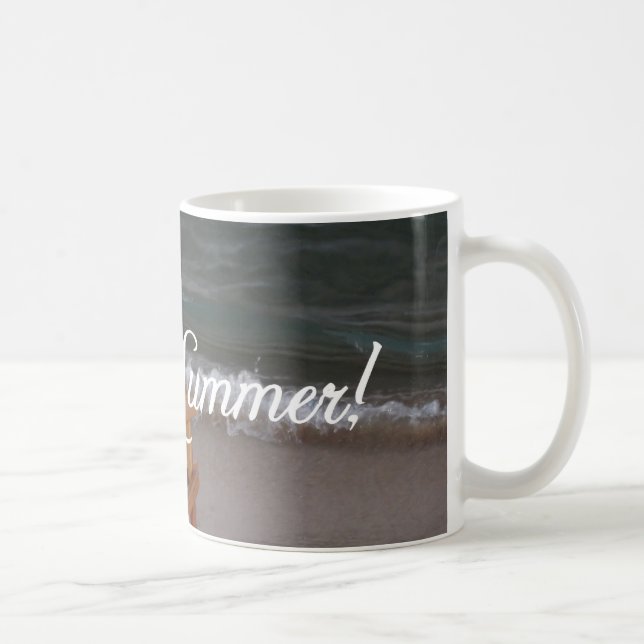 "Eu amo caneca da cena da praia do verão" (Direita)