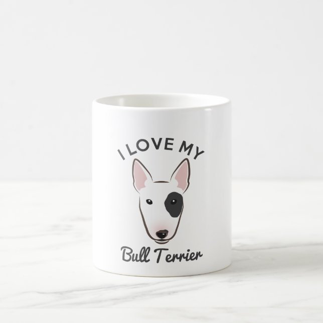"Eu amo caneca de café de meu bull terrier" (Centro)