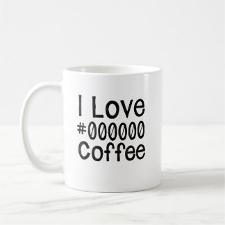 Eu Amo Caneca de Café Preto