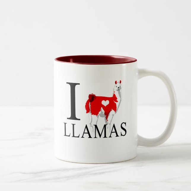 Eu amo canecas dos lamas (Direita)