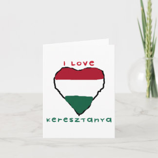 Eu Amo Cartão de Nota Keresztanya