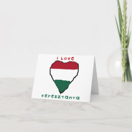 Eu Amo Cartão de Nota Keresztanya