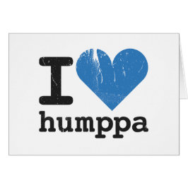 Eu Amo Cartão Dobrável Azul Humppa