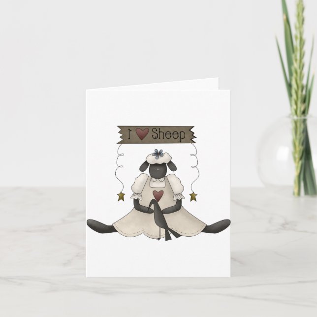 Eu Amo Cartões De Nota De Ovinos (Frente)