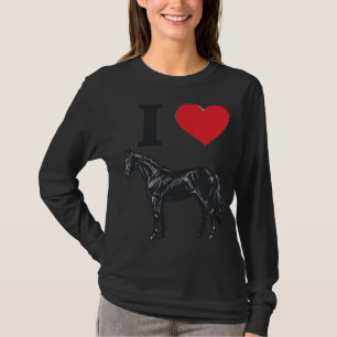 Eu Amo Cavalos Camisa de Desenho de Gravura Vintag