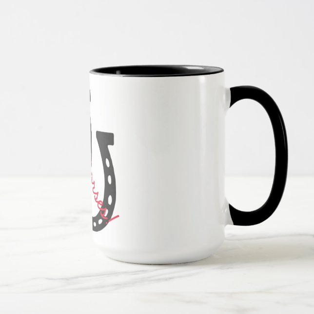 Eu amo cavalos! caneca 15oz (Direita)