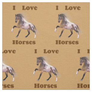 Eu Amo Cavalos - Tecido De Cavalo De Tinta