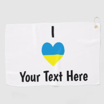 Eu Amo (Coração Bandeira Ucraniana) Texto Personal