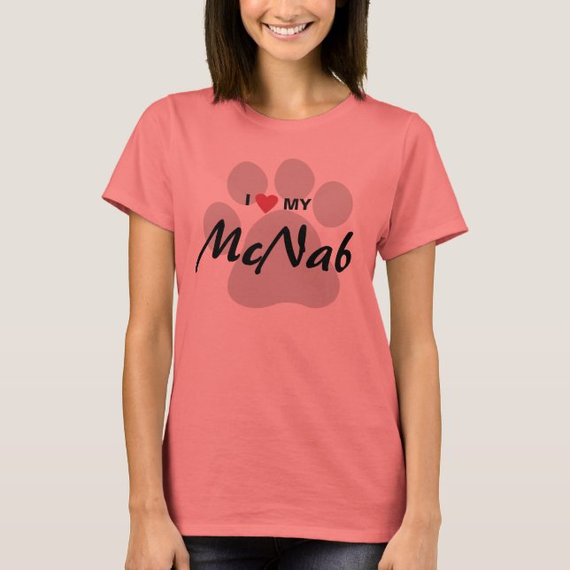 Eu Amo (Coração) Minha Camisa Do Cachorro McNab (Frente)