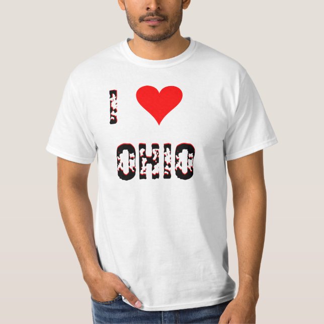 Eu amo (coração) o t-shirt de Ohio (Frente)