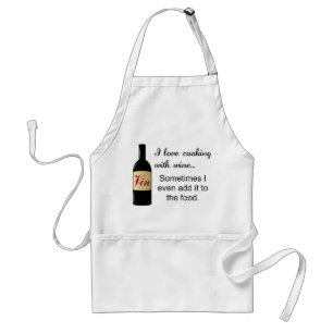 Eu amo cozinhar com avental do vinho