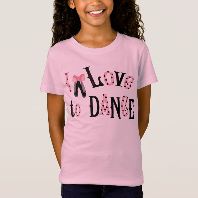 Eu amo dançar o t-shirt das meninas (Frente)