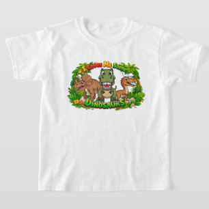 Eu Amo Dinossauros Crianças Fofas e Camiseta de Di