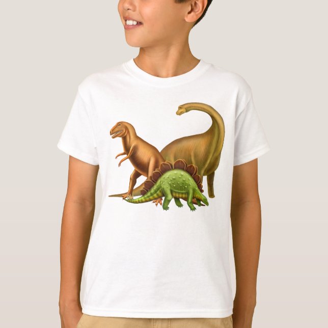 Eu Amo Dinossauros Crianças T-Shirt (Frente)