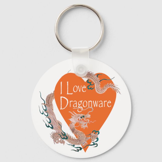 Eu amo Dragonware Chaveiro (Frente)