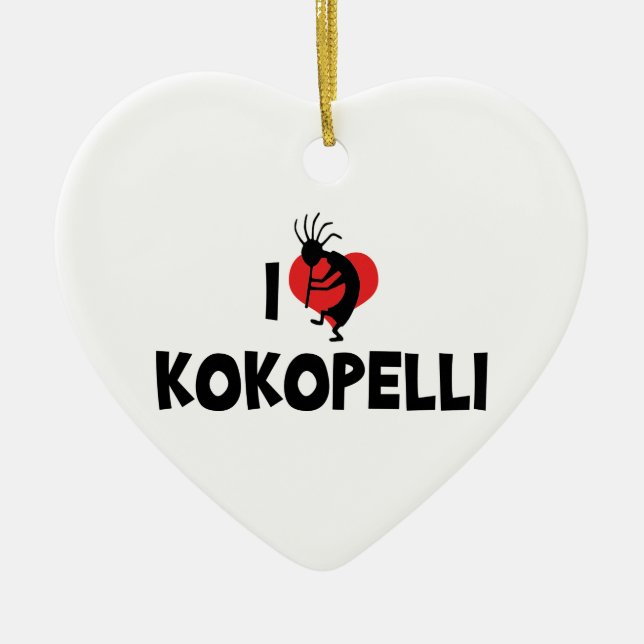Eu Amo Enfeite Kokopelli (Frente)