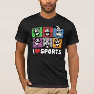 Eu amo esportes (os t-shirt escuros)