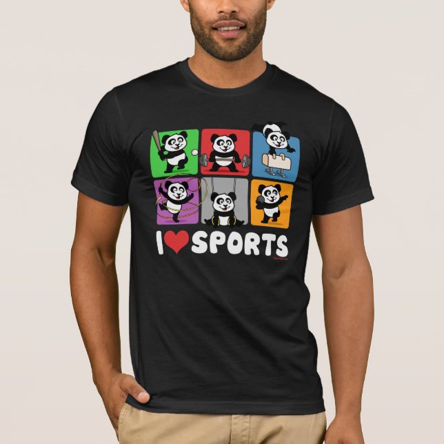 Eu amo esportes (os t-shirt escuros) (Frente)