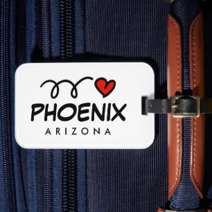 Eu amo etiquetas de bagagem de viagem de Phoenix A
