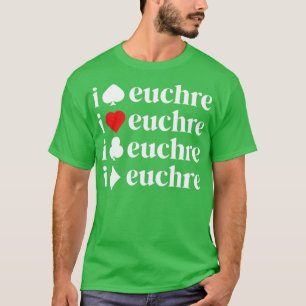 Eu Amo Euchre Camisa Mulheres Jogador De Cartão Mã