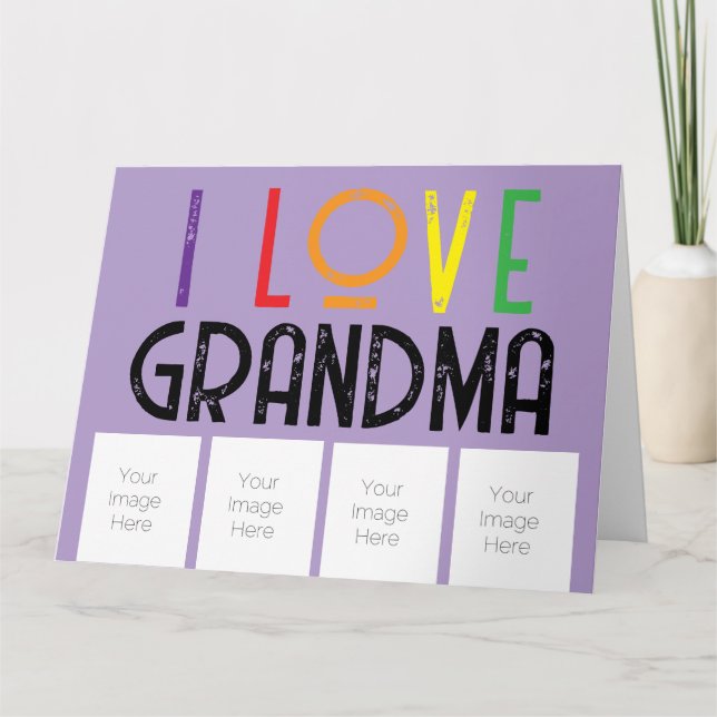 eu amo fotos da vovó Cartão de Cumprimentos Doblad (Frente)