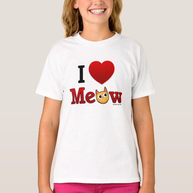 "Eu Amo Gatos" - Eu Coração Gatos T Camisas (Frente)