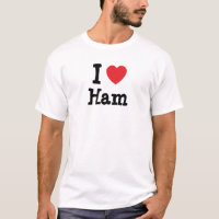 Eu amo Ham coração T-Shirt