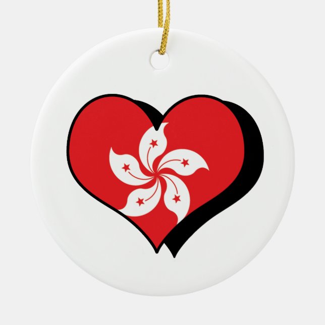 Eu Amo Hong Kong Enfeite de Natal (Frente)