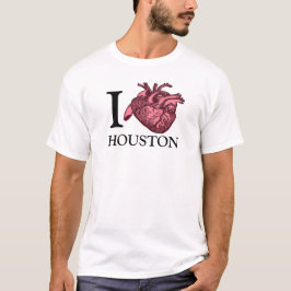 Eu amo Houston uma camiseta de coração anatomicame