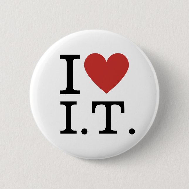 Eu ❤️ Amo I.T. Pins Personalizáveis (Frente)